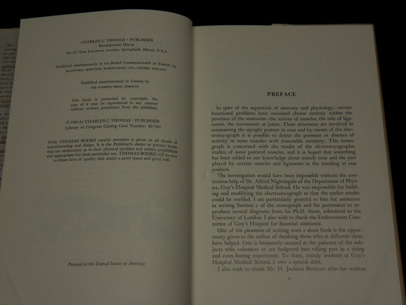 1960 MAN'S POSTURE ELECTROMYOGRAPHIC STUDIES BOOK BY J. JOSEPH, M. D. - KD 6361
