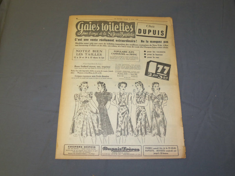 1939 JUNE 19 LA PATRIE NEWSPAPER-FRENCH -REVOLTE AU PENITENCIER DE ST-VIN-FR1968