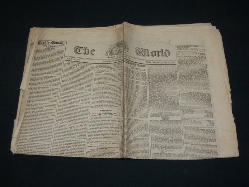 1866 JANUARY 3 THE NEW YORK WORLD - SEC. SEWARD - PHILADELPHIA FIRE - NP 5231