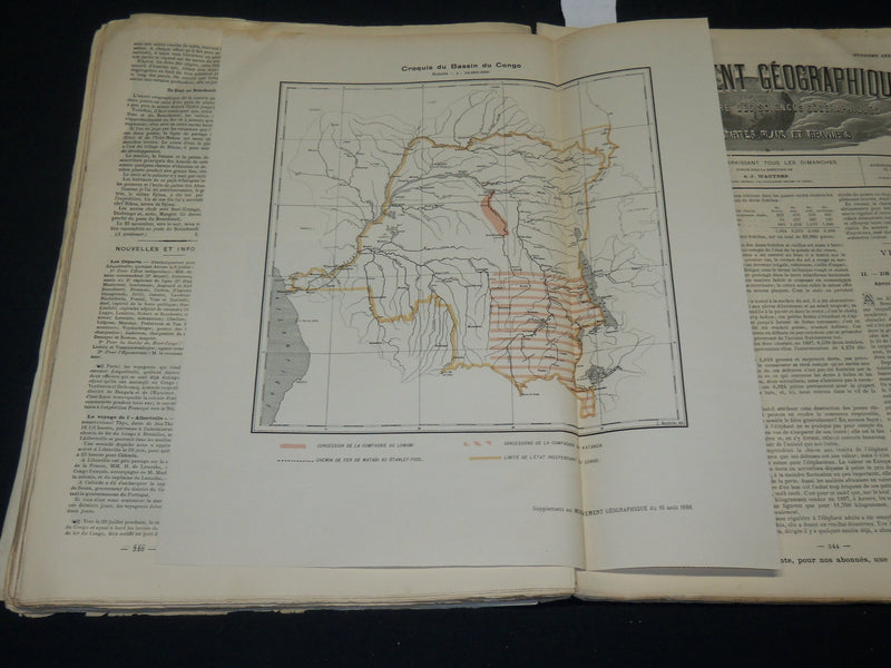 1898 JAN-DEC LE MOUVEMENT GEOGRAPHIQUE MAGAZINE BOUND VOLUME - KD 5393