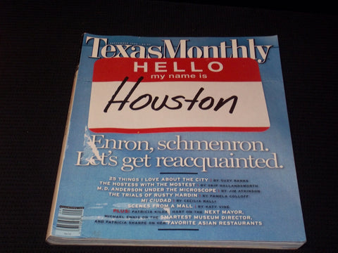 2002 SEPTEMBER TEXAS MONTHLY MAGAZINE - HOUSTON FRONT COVER - E 7604