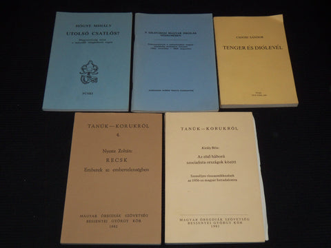 1981-1985 HUNGARIAN LITERATURE BOOKS LOT OF 5 - SOFTCOVER - O 2596J