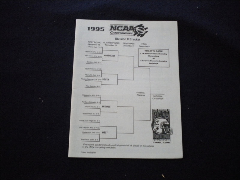 1995 NOV 18 NCAA DIV II PROGRAM - MILLERSVILLE UNIV VS FERRIS STATE UNIV- J 8346