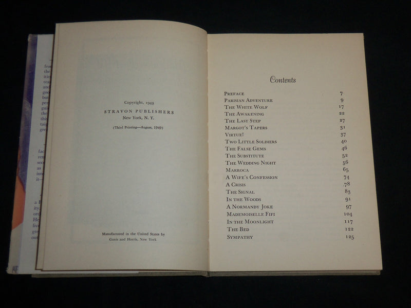 1949 MADEMOISELLE FIFI GUY DE MAUPASSANT HARDCOVER BOOK - KD 6987