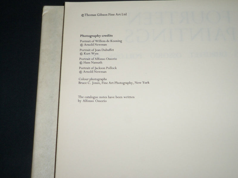 1976 FOURTEEN PAINTINGS BOOK DE KOONING PUB. BY THOMAS GIBSON - FINE ART - D 469