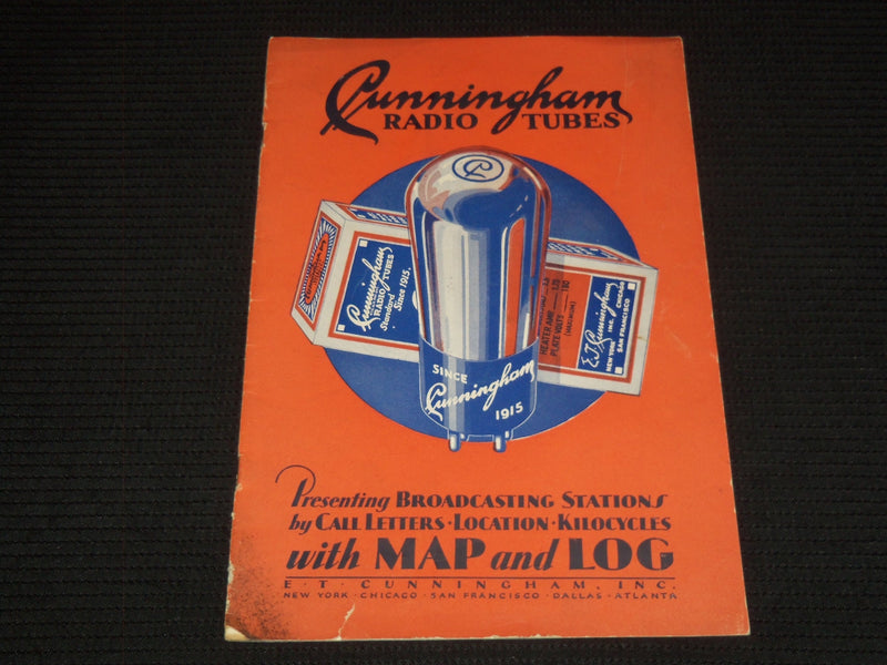 1930'S CUNNINGHAM RADIO TUBES &- BROADCASTING STATIONS BY CALL LETTERS - J 7573