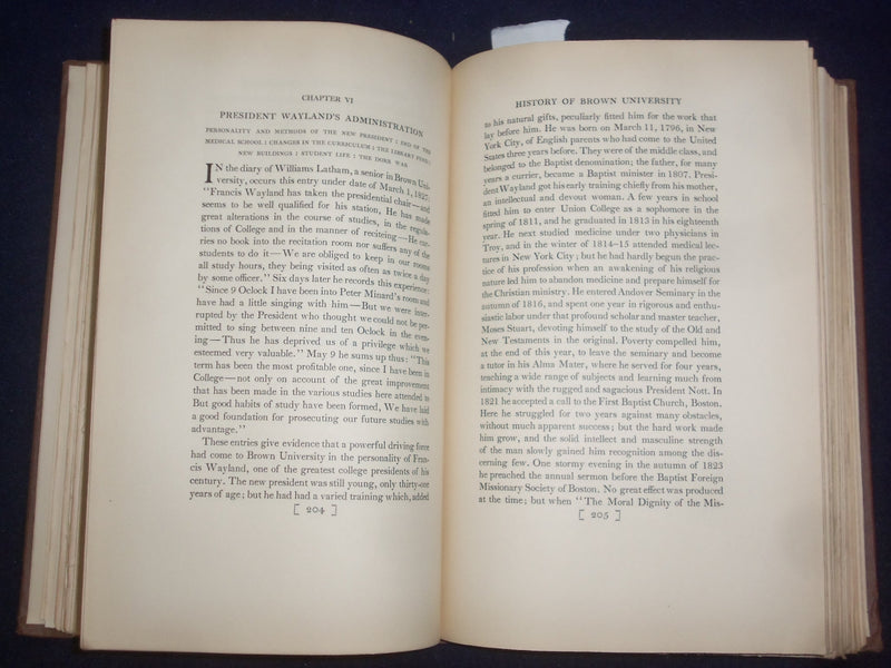 1914 THE HISTORY OF BROWN UNIVERSITY HARDCOVER BOOK BY WALTER BRONSON - KD 9081