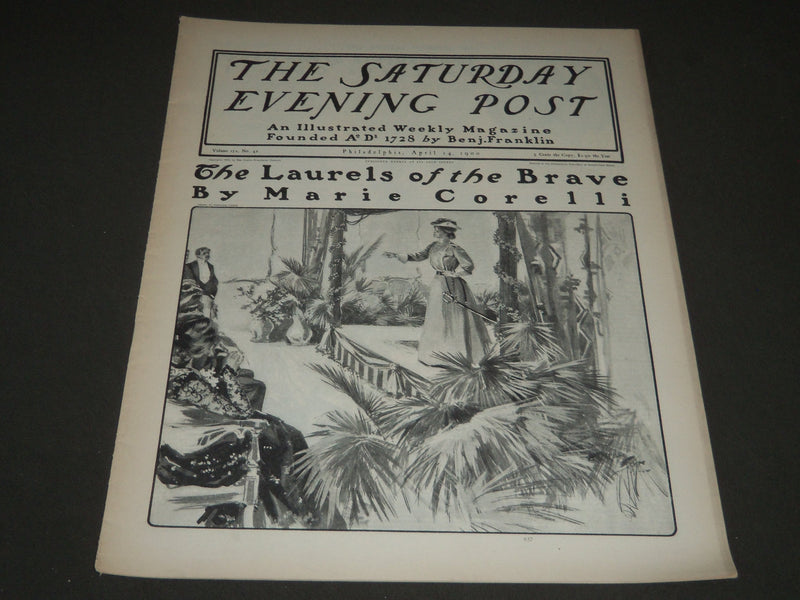 1900 APRIL 14 THE SATURDAY EVENING POST MAGAZINE - ILLUSTRATED COVER - SP 579