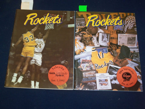 1992 JAN 2 & 15 TOLEDO UNIVERSITY ROCKETS BASKETBALL MAGAZINE - LOT OF 2- B 6479