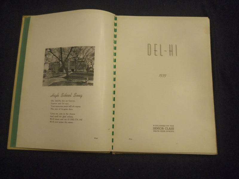 1939 THE DEL-HI DELTA HIGH SCHOOL YEARBOOK - DELTA, OHIO - YB 2749