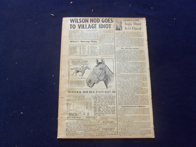 1959 JUNE 23 BOSTON AMERICAN NEWSPAPER - MARILYN MONROE ARTICLE & PHOTO- NP 6240