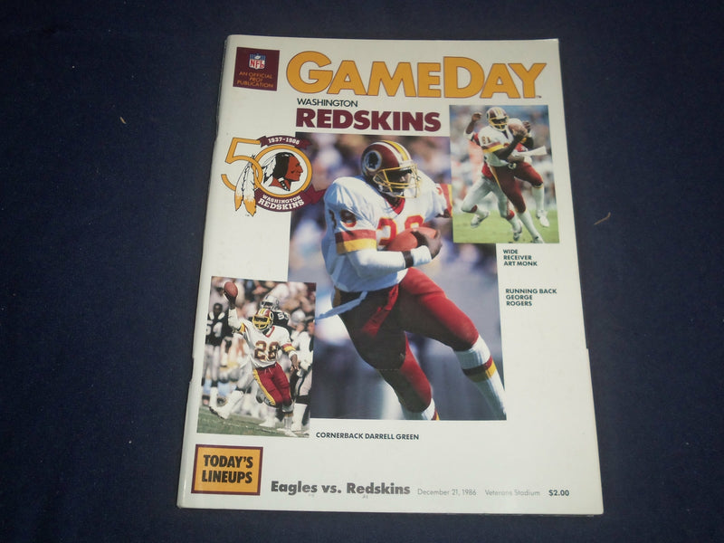 1986 DEC 21 GAMEDAY MAGAZINE-WASHINGTON REDSKINS AT PHILADELPHIA EAGLES-ST 5152P