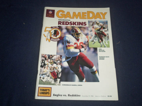 1986 DEC 21 GAMEDAY MAGAZINE-WASHINGTON REDSKINS AT PHILADELPHIA EAGLES-ST 5152P