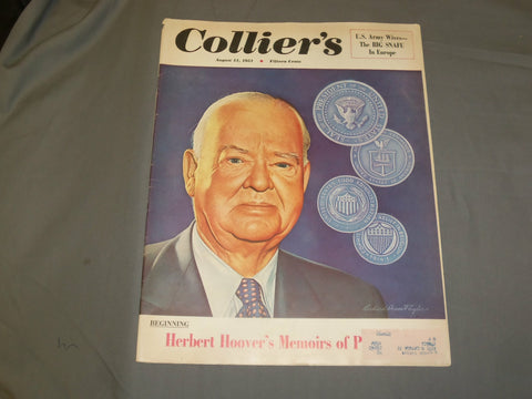 1951 AUG 11 COLLIER'S MAGAZINE -HERBERT HOOVER'S MEMOIRS OF PUBLIC LIFE - B 6437