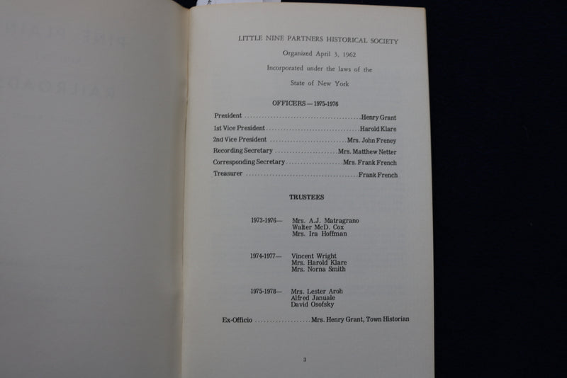 1976 PINE PLAINS AND THE RAILROADS SOFTCOVER BOOK BY LYNDON A. HAIGHT - K 776