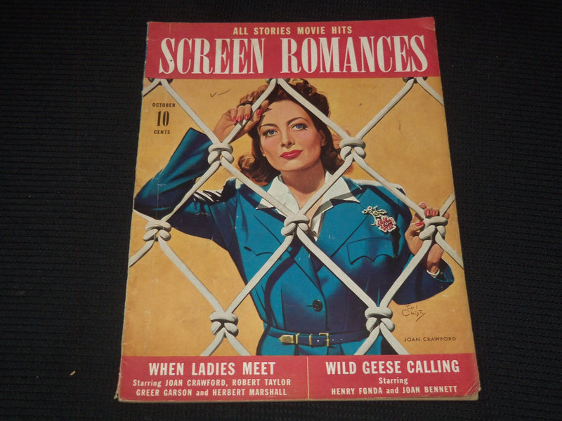 1941 OCTOBER SCREEN ROMANCES MAGAZINE - JOAN CRAWFORD BY EARL CHRISTY - E 16355