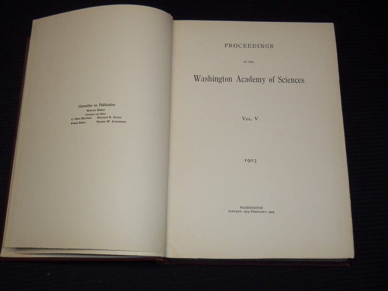 1899-1904 WASHINGTON ACADEMY SCIENCES PROCEEDINGS BOUND VOLUME LOT OF 5 - KD 46