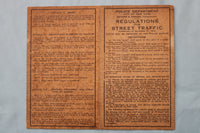 1919 POLICE DEPT. REGULATIONS FOR STREE TRAFFIC IN NEW YORK CITY - K 2569