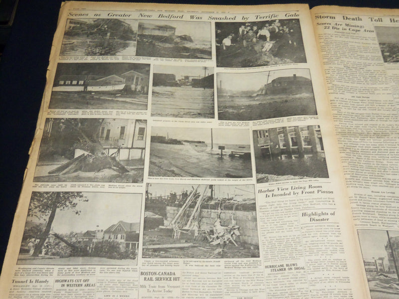 1938 SEPTEMBER 22 NEW BEDFORD STANDARD TIMES - 17 KILLED IN CAPE - NT 8910