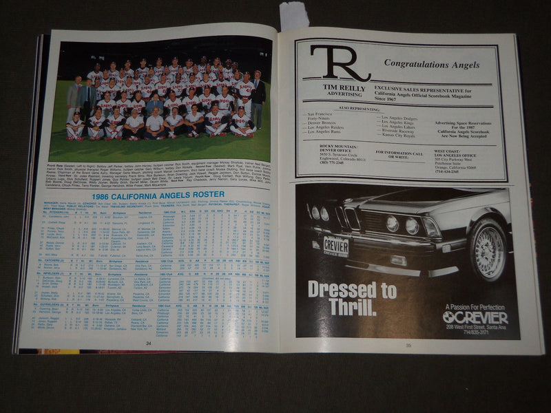 1986 ANGELS VS. REDSOX PLAYOFF BASEBALL PROGRAM - HALO MAGAZINE - J 2724
