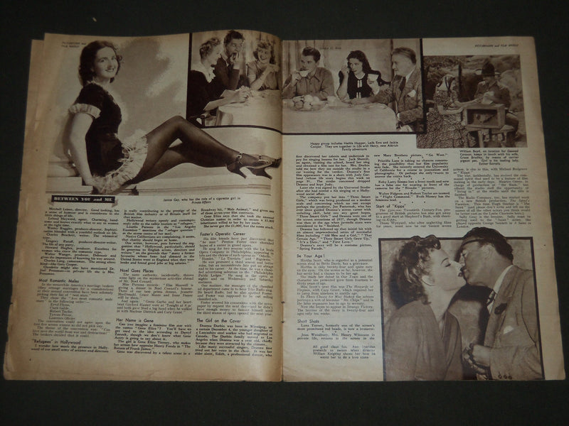 1940 OCTOBER 12 PICTUREGOER MAGAZINE - DEANNA DURBIN COVER - ST 4760