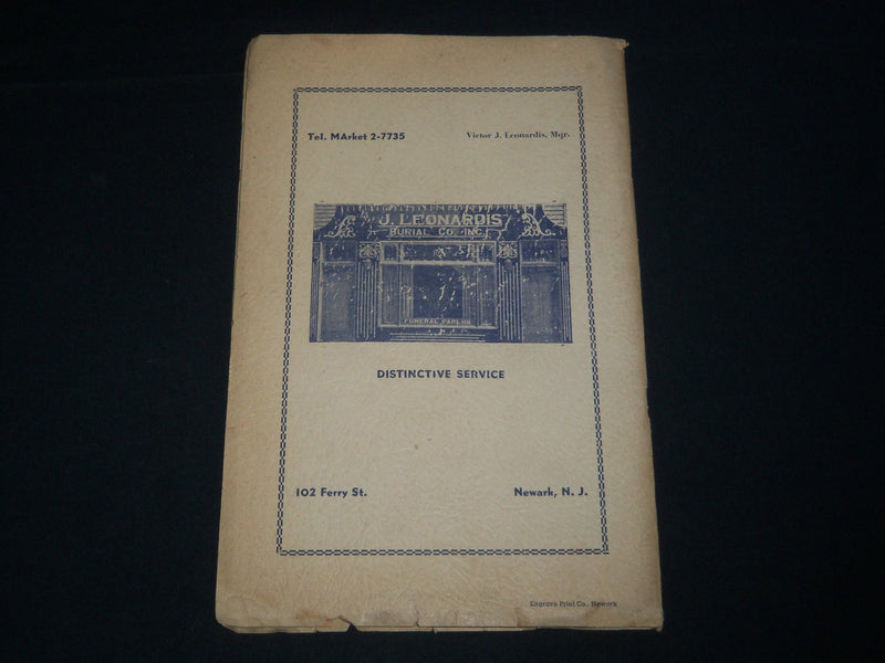 1940 APRIL 10 FIFTH WARD REPUBLICAN DINNER-DANCE PROGRAM - NEWARK NJ - J 4143