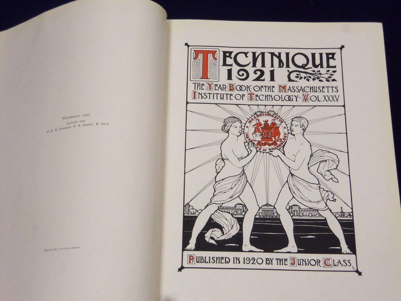 1921 TECHNIQUE M. I. T. TECHNOLOGY MASSACHUSETTS YEARBOOK - NICE PHOTOS - YB 75A