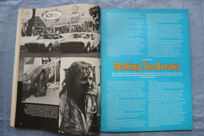 1974 JANUARY STOCK CAR RACING MAGAZINE - GETTING THE NOISE OUT - ST 1003R
