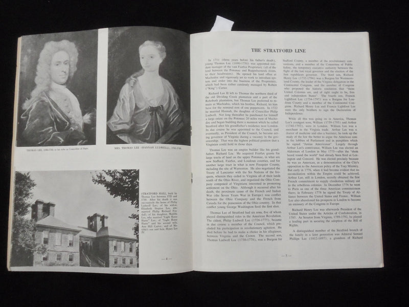 1967 THE LEES OF VIRGINIA SOFTCOVER BOOK - SOCIETY OF LEES OF VIRGINIA - J 9839