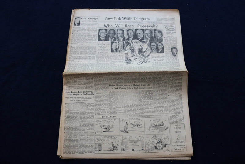 1935 OCTOBER 12 NEW YORK WORLD-TELEGRAM - HAILE SELASSIE NEW EMPEROR - NP 8870