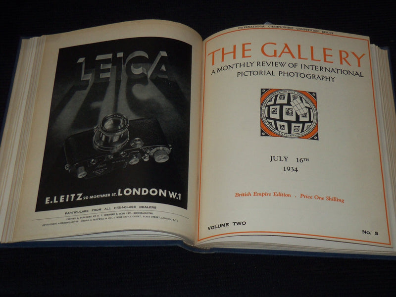 1933-1937 THE GALLERY PHOTOGRAPHY MAGAZINE BOUND VOLUMES NO. 1-5 - KD 655