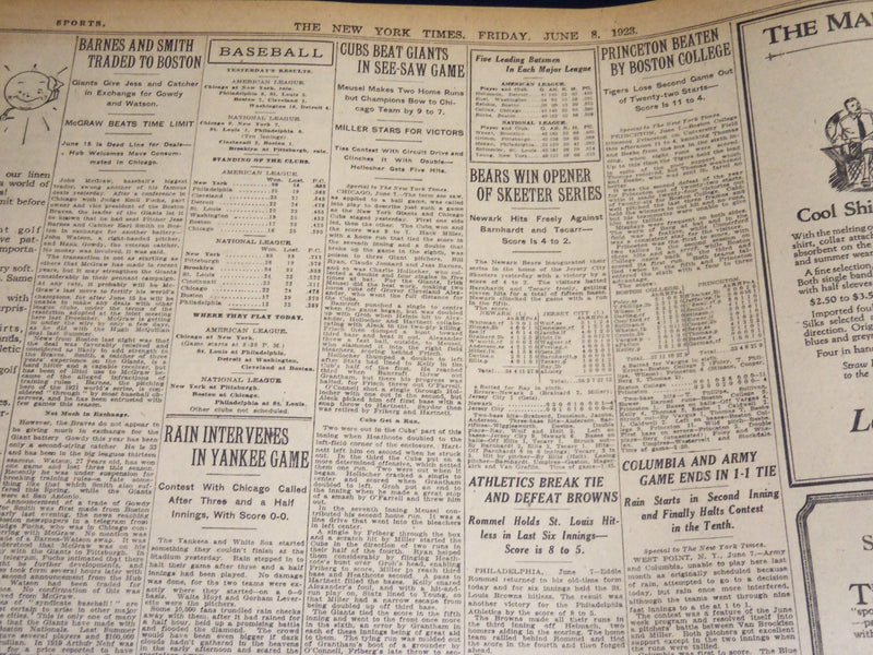 1923 JUNE 8 NEW YORK TIMES - RUNAWAY TROLLEY WRECKS HOUSE KILLS GIRL - NT 8660