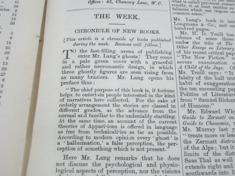 1897-1898 THE ACADEMY WEEKLY REVIEW OF LITERATURE LOT OF 38 - LONDON - O 2375