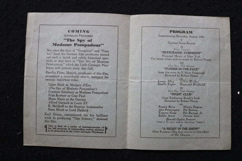 1920'S THE LITTLE CARNEGIE PLAYHOUSE PROGRAMS - LOT OF 3 - K 1957