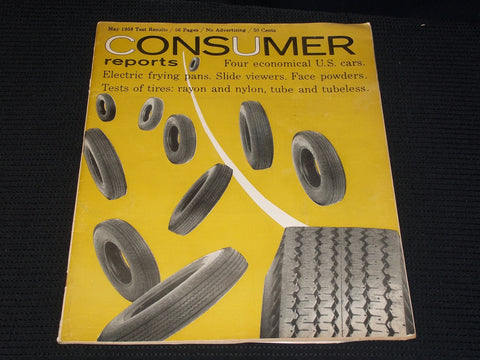 1958 MAY CONSUMER REPORTS MAGAZINE - TIRES FRONT COVER - E 6419