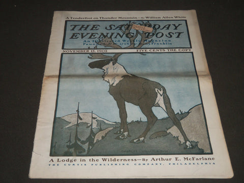 1902 NOVEMBER 15 THE SATURDAY EVENING POST MAGAZINE - ILLUSTRATED COVER- SP 1065