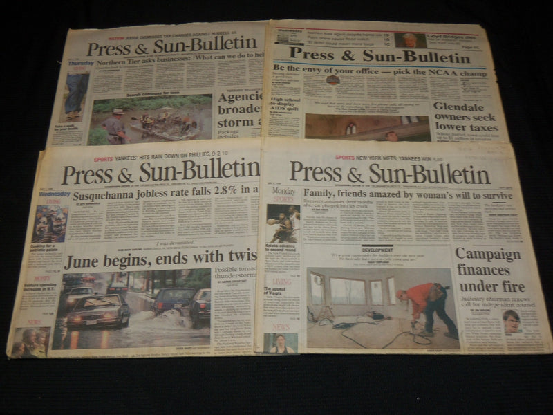 1989-1999 BINGHAMTON PRESS & SUN BULLETIN NEWSPAPERS LOT OF 35 - NP 1335A