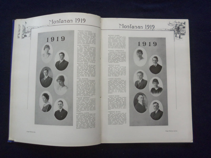 1919 MONTANAN MONTANA STATE UNIVERSITY YEARBOOK - BOZEMAN, MONTANA - YB 3081