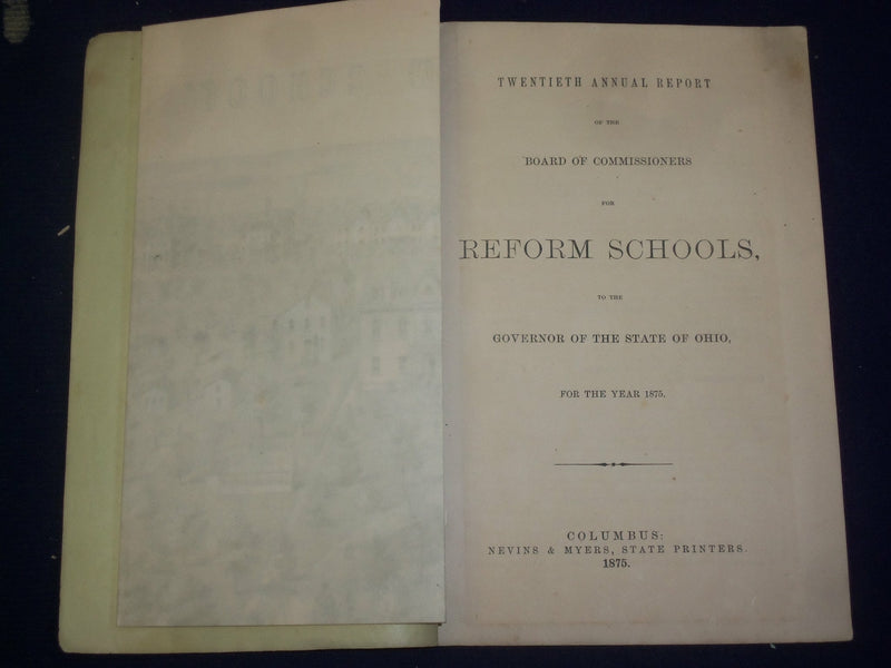 1875 OHIO REFORM SCHOOLS TWENTIETH ANNUAL REPORT - J 4595