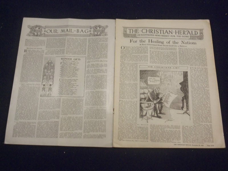 1916 DECEMBER 20 CHRISTIAN HERALD MAGAZINE - FOR UNTO US A SON IS GIVEN- ST 6586