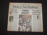 1998 OCT 22 PRESS & SUN-BULLETIN-BINGHAMTON, NY- YANKEES SERIES SWEEP - NP 8290