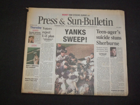 1998 OCT 22 PRESS & SUN-BULLETIN-BINGHAMTON, NY- YANKEES SERIES SWEEP - NP 8290