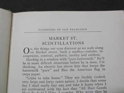1921 VIGNETTES OF SAN FRANCISCO BOOK BY ALMIRA BAILEY - KD 1775C