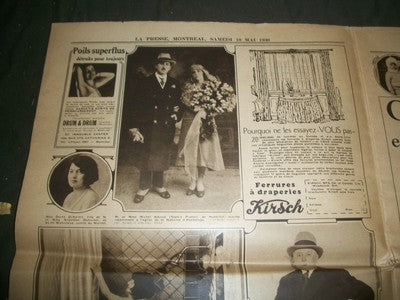 1930 MAY 10 LA PRESSE MAGAZINE ILLUSTRE' FRENCH NEWSPAPER COLOR COMICS - NP 1036