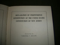 1925 DECLARATION OF INDEPENDENCE & CONSTITUTIONS OF US & NEW JERSEY BOOK- KD 781