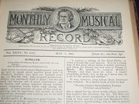 1905 JAN-DEC MONTHLY MUSICAL RECORD VOLUME NO. 35 - SCORES & ADS - KD 2152