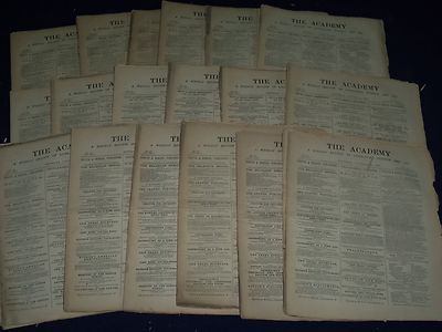 1876 THE ACADEMY WEEKLY REVIEW OF LITERATURE LOT OF 18 ISSUES - LONDON - O 2383