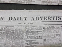 1819 BOSTON DAILY ADVERTISER NEWSPAPER LOT OF 4 DIFFERENT - NP 1478