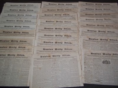 1832 JUL-OCT BOSTON DAILY ATLAS NEWSPAPER LOT OF 26- VOL I - HENRY CLAY- NP 1453