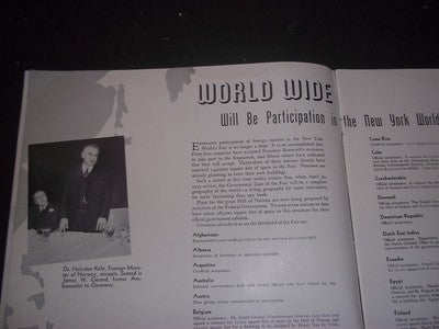 1937 DECEMBER NEW YORK WORLD'S FAIR BULLETIN BOOK INTERNATIONAL NUMBER -II 2335